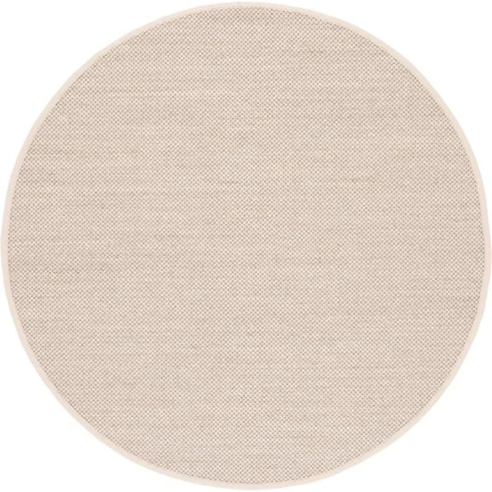 New 4ft Round Natural Fiber Sisal Area Rug for Home & Room - Marble Beige Border